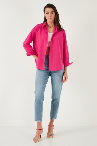 Lela Pamuklu Regular Fit Önü Kısa Arkası Uzun Oval Kesim Bayan Gömlek Cf25S163867 Fuşya