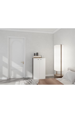 2 Kapaklı Çok Amaçlı Dolap Hanoi Beyaz Beyaz