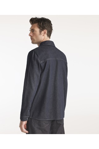 Yargıcı Erkek Denim Gömlek Koyu İndigo