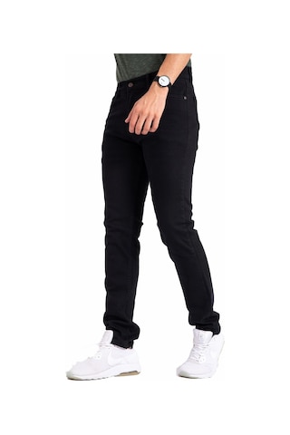 Erkek Denim Siyah Slim Fit Likralı Dar Kot Jean Pantolon 2130-Siyah