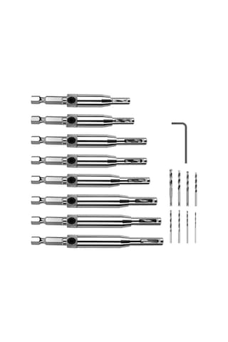 Yaozixia 16 Parça Kendinden Merkezleme Matkap Ucu Seti 1 Altıgen Anahtar İle Ahşap İşleme Pencere Kapı Menteşeleri İçin 16 Parça Yedek Matkap Uçları