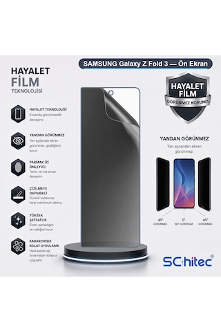 Samsung Galaxy Z Fold 3 Uyumlu Ön Yüzey Hayalet Privacy Hidrojel Ekran Koruyucu 01466589