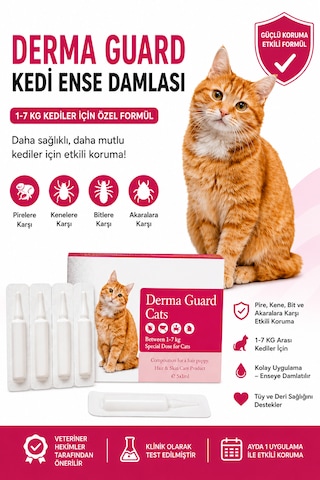 Kedi Dış Ense Deri Damlası Pire Bit Kene Deri Bakımı Için Bitkisel Damla 5x1 Ml