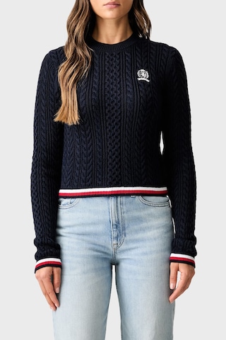 Tommy Jeans Bisiklet Yaka Saç Örgü Kazak Kadın Kazak Dw0dw22933 C1g Lacivert