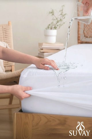 SUVAY Sıvı Geçirmez Alez Micro Fitted Çarşaf Tipi Yatak Koruyucu Tek ve Çift Kişilik