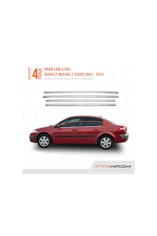 Renault Megane 2 Krom Cam Çıtası 4 Parça Sedan 2002-2010
