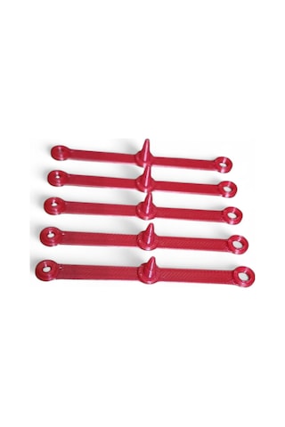 Luluyen Kırmızı 100 Adet Plastik Güvenlik Kilidi Klips 67mm Güvenlik Etiket Trim Sabitleyici Askı Paket Kilit Tek Kullanımlık