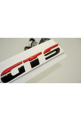 Porsche GTS Bagaj Siyah Kırmızı Metal 3M 3D Bagaj Yazı Logo