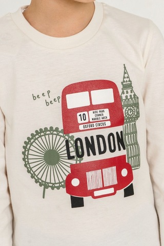 Rolypoly Erkek Çocuk Beep Beep London Bus Beyaz Uzun Kol Pijama Takım Rp3877-c-v2 Rp3877-c-v2