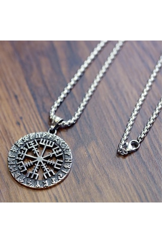Chavin Viking Rune Viking Odin Sembol Çelik Kolye Ds70