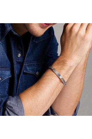 Fossil Jewel Jf04851-998 Erkek Bileklik Metalik Gri