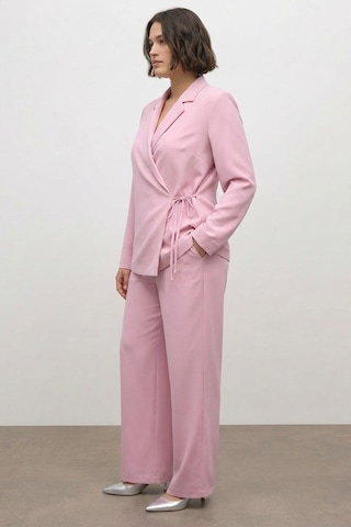 Myline Bağlama Detaylı Blazer Ceket Pembe