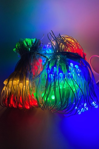 Ağ Led Işık 3x3 File Ağ Perde Led Işık Rgb Animasyonlu Eklemeli Örümcek Ağı Işığı Yılbaşı Süsü RGB