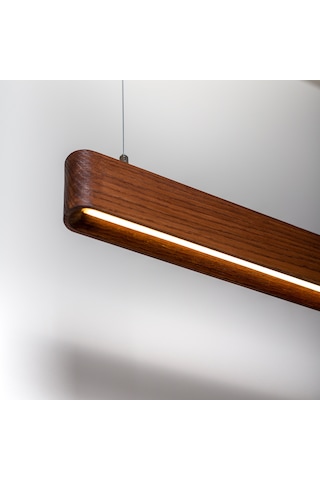 Soft Ceviz Modern Ahşap Aydınlatma - Minimal Led Sarkıt Avize Ceviz Ahşap