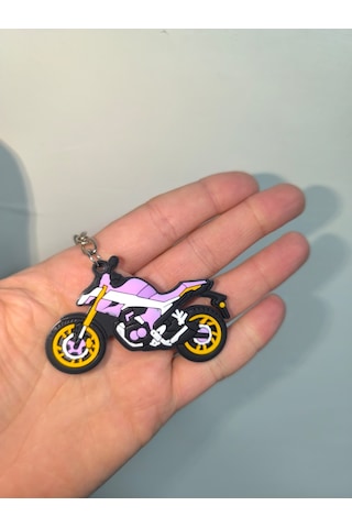 Silikon Kaliteli Motosiklet Anahtarlığı Esnek, Dayanıklı Ve Şık Tasarım Mor
