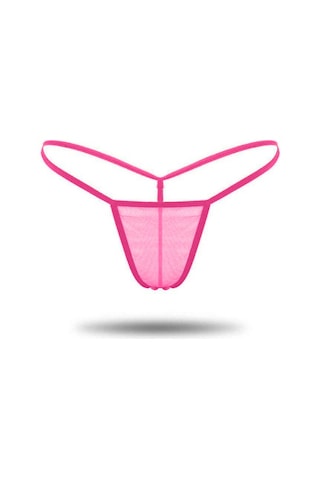 Ang Butik Kadın Pembe Tül Detaylı Tanga Külot