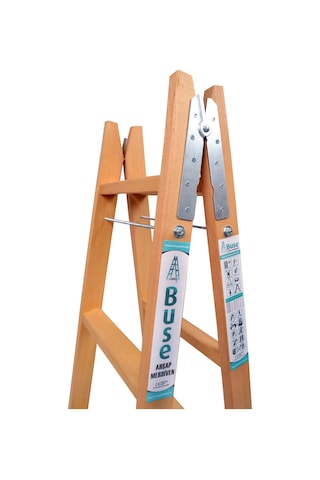 Buse 7 Basamaklı A Tipi Katlanır Gürgen Ahşap Merdiven 230cm