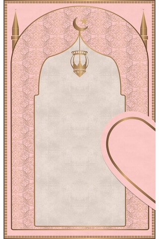 Çift Kişilik Diz Ağrıtmayan Yumuşak Seccade Takımı Pembe Ve Lacivert Pembe