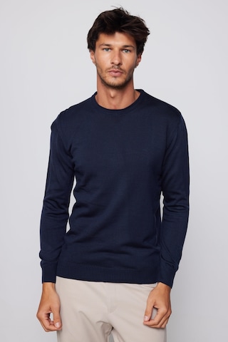 Tudors Slim Fit Dar Kesim Bisiklet Yaka Tüylenmeyen Yumuşak Dokulu Lacivert Erkek Kazak-28769-lacivert Lacivert