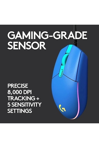 Logitech G203 Kablolu Gaming Mouse + Pad Mavi Mouse Diğer