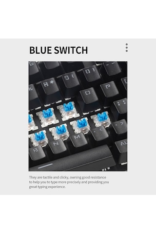 Dancemonkey 87 Tuşlu Mekanik Klavye, Rgb Aydınlatmalı, Mavi Anahtar/ 26 Tuşlu Rollov Pembe Klavye