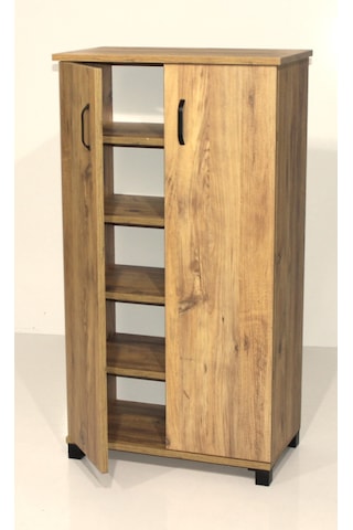 2 Kapaklı Raflı Ayakkabılık Çam