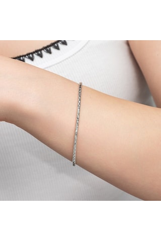 Kristal Model 7,50 Gr Gümüş Ajda Bilezik