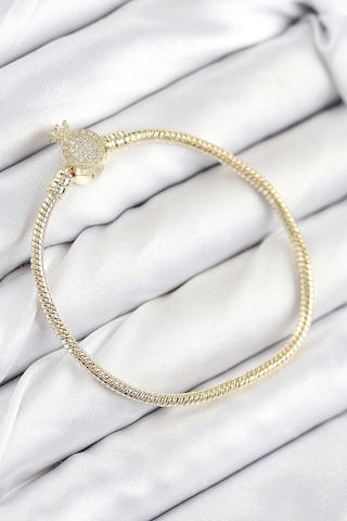 Pirinç Charm Zirkon Taşlı Taç Model Gold Renk Kadın Bileklik - Tj-bb7808 Çok Renkli