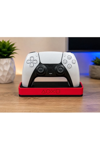 Veriqo 3d Ps5 Dualsense Şarj Ve Stand Ünitesi Playstation 5 Kontrolcü Masaüstü Düzenleyici Standı Kırmızı