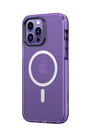 Rock Apple Uyumlu iPhone 14 Pro Shield Serisi Magsafe Anti Shock Kılıf Mor Mor