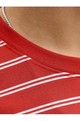 Jack & Jones Jack&jones Jornorrebro Stripe Tee Erkek T-shirt 12291021 Kırmızı