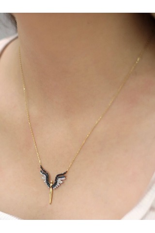 14 Ayar Altın Taşlı Melek Kolye Altın