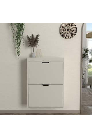 Remy 2 Kapaklı Ayakkabılık Kumtaşı - Antrasit