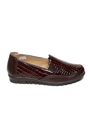 Bestello Bağcıksız Termo Taban Comfort 018-m136-1-25k Kadın Ayakkabı Kahve Kroko