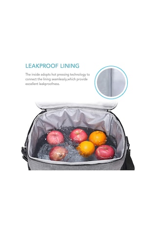 Yifomall 15l Gri Oxford Beşik, Su Geçirmez Peva İçlik, Isı Yalıtımı, Çoklu Cep, Nylon Askı & Koltuk, Kamp/piknik/sahne İçin Soğuk/ısı Tutucu Çanta Gri