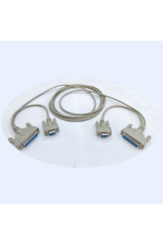 Lpt 25pin+9 Pin Com Seri Port Kablo 2 Ucu Lpt+rs232 Kablo 3m