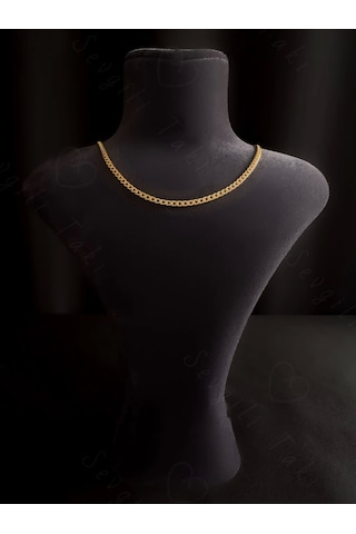 Choker İnce Düz Zincir Gold Çelik Kolye Choker Serisi Altın