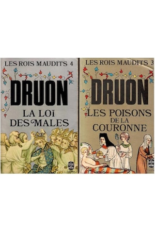 Maurice Druon - Les Rois Maudits Book Set Cep Kitabı Le Roi De Fer -la Reine Etranglee - Les Poisons De La Couronne - La Loi Des Males - La Louve De France -les Lis Et Le Lion 1-2-3-4-5-6 Kitap Takım Set