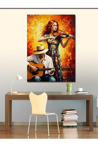 Kanvas Tablo Müzik Ve Kırsal Romantizm 50cmx70cm