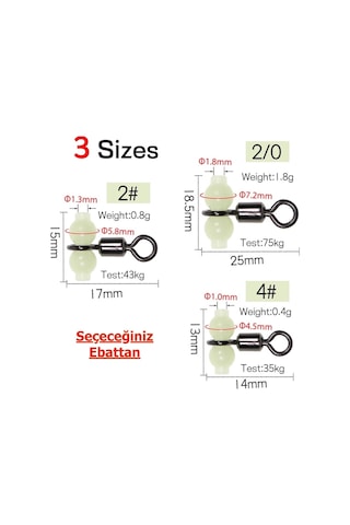 MSO Olta Balıkçılık Fosforlu & Paslanmaz Çelik Gezer T Fırdöndü