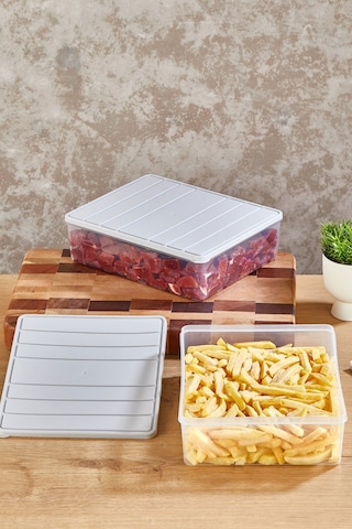 Selka Home 2 Adet 4 Lt. Nora  Organizer Buzdolabı Buzluk Düzenleyici Saklama Kabı