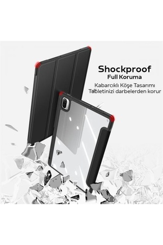 Coofbe Xiaomi Mi Pad 5 - 5 Pro Kılıf Kalem Yerli Bölmeli Xiaomi Mi Pad Tablet Kılıfı