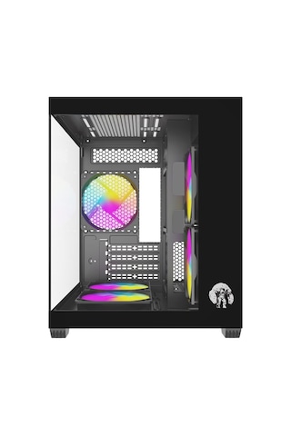 Strong Shadow Siyah V2 5x 120mm RGB mATX Akvaryum Gaming Bilgisayar Kasası (Powersız)