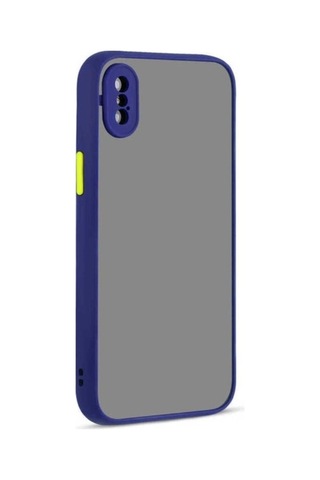 Apple Uyumlu iPhone X Kılıf Zore Hux Kapak Lacivert