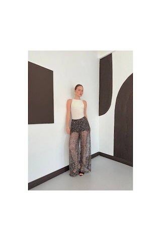 Verymoda Pullu File Pantolon D3134 Koyu Kahve