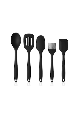 5'li Silikon Mutfak Seti Kaşık, Kepçe, Spatula, Yağ Fırçası Renkli Pişirme Seti Isıya Dayanıklı Mutfak Gereçleri Renk Stok Durumuna Göre Gönderilir 0