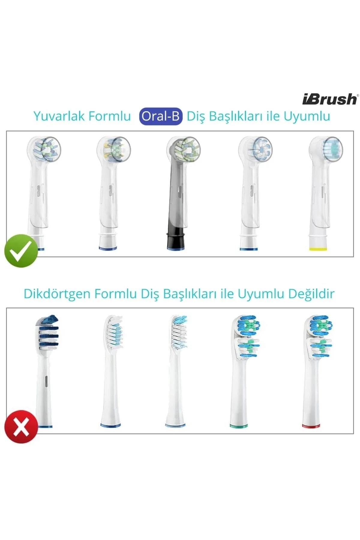 İbrush Oral-b Şarjlı Ve Pilli Diş Fırçaları Için 4 Adet Koruyucu Kapak Şeffaf