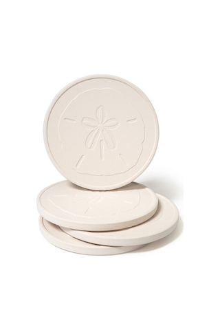 Coasterstone "ec900 Emici Altlık, 4 1/4 İnç," Kum Dollar, Set 4 Çok Renkli