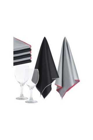 Besthome1 6 Adet Mikrofiber Temizlik Havlusu, Kömür-slate Renk, Kir Ve Iz İzlemeden Cam Temizliği Gri - Siyah