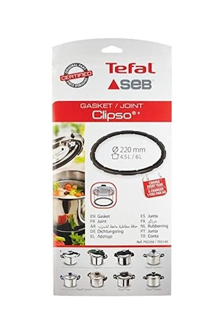 Seb 4,5l/6l Paslanmaz Çelik Conta Ø 220 Mm Clipso, Clipso Control, Easy, Modulo 792350-793145 Düdüklü Tencereler Açık Bej